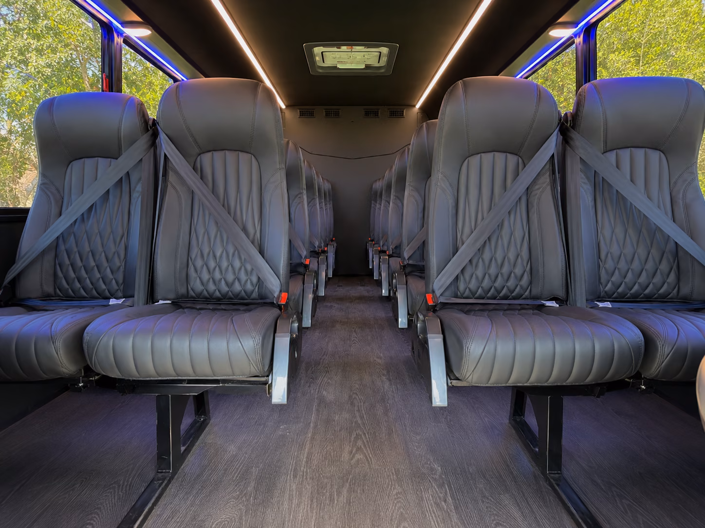 garland wedding transportation onboard seating